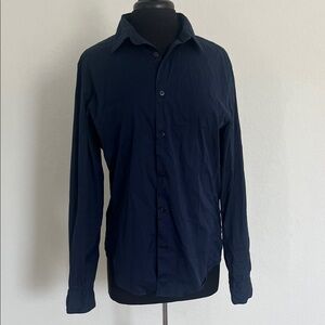Zara Navy Blue Button-Up Shirt